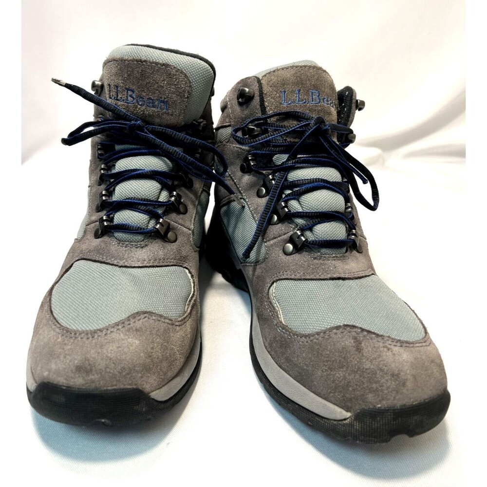 L.L. Bean Gray Suede and Light Gray Mesh Lace-Up Boots